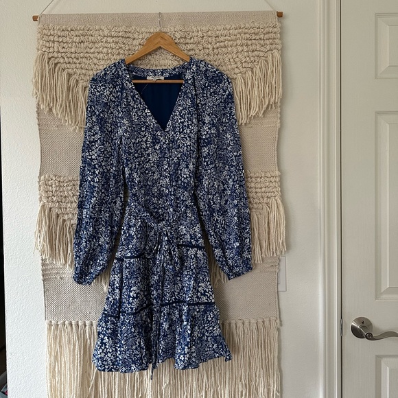 Madewell Tie-Waist Tiered Mini Dress - Picture 1 of 10